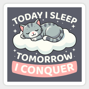 Today I Sleep Tomorrow I Conquer Magnet